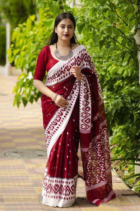 Scmd Anokhi A Digital Printed Linen Cotton Fancy Saree Wholesale Market Surat